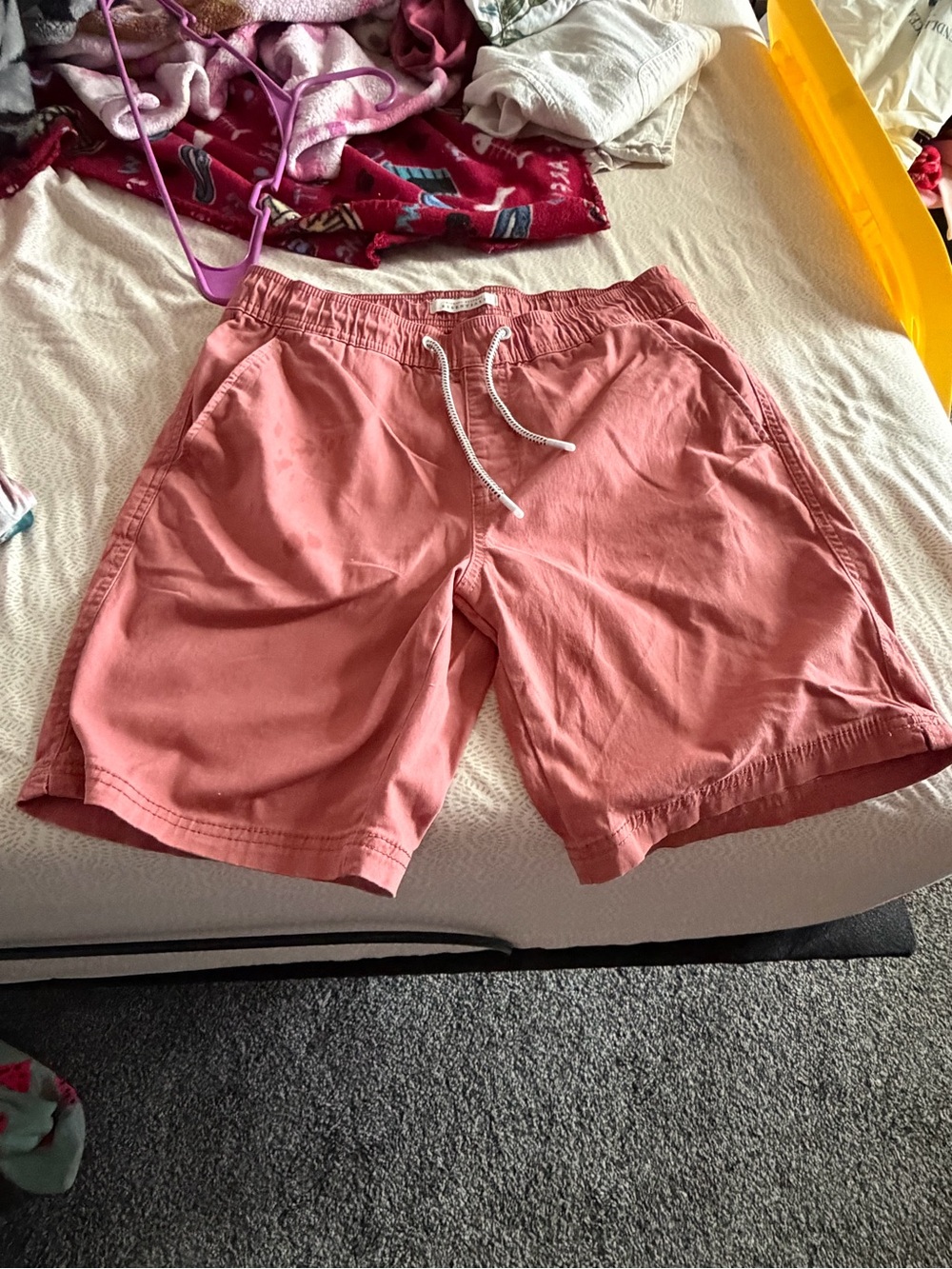 Michael Brandon Coral Men's Swim Board Shorts with Drawstring